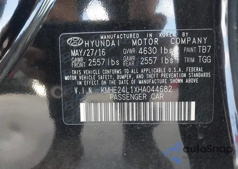 2017 Hyundai Sonata Hybrid Se from USA, damaged, VIN KMHE24L1XHA044682